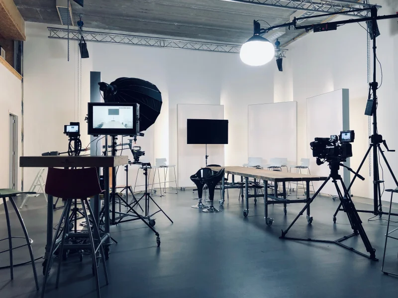 Live stream set up in de grote studio in Haarlem